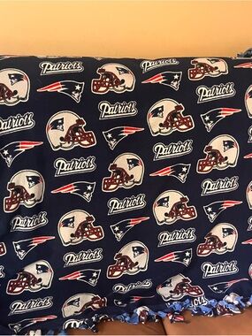 Navy Fleece Throw Blanket New England Patriots Football